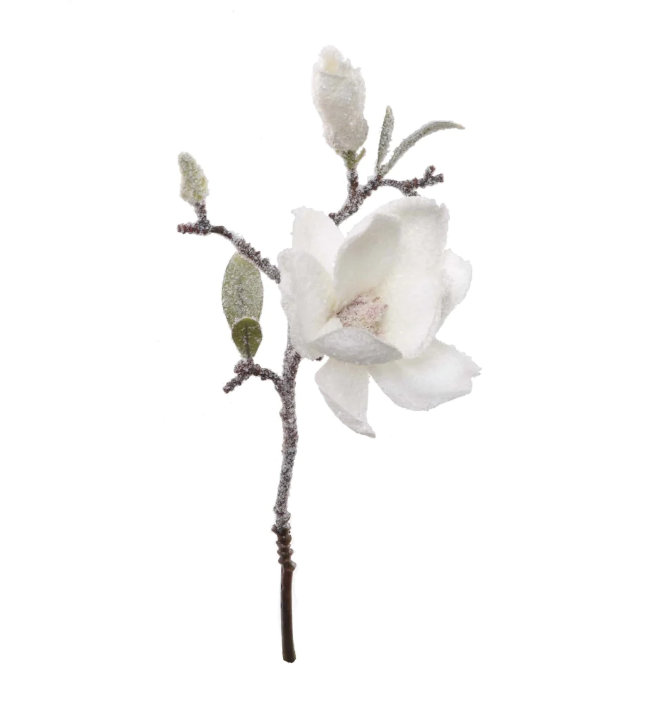 14&quot; Snow Magnolia Pick White