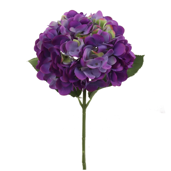 18&quot; Hydrangea Stem w/7&quot; Head Purple