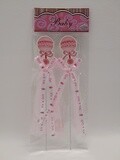 2pc 10.25&quot; Its a Girl Rattle Pick w/Bow Pink