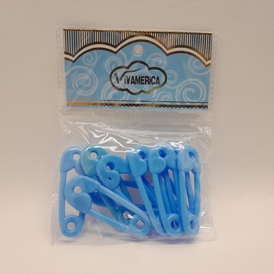 10pc 2.75&quot; Plastic Safety Pins  Blue