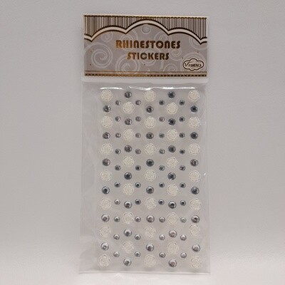 Adhesive Back Flowers &amp; Rhinestones  Clear