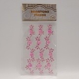 Adhesive Back Flower/Leaf Rhinestones Pink