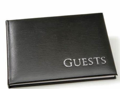 8.5&quot;x6&quot; Guest Book Black/Silver