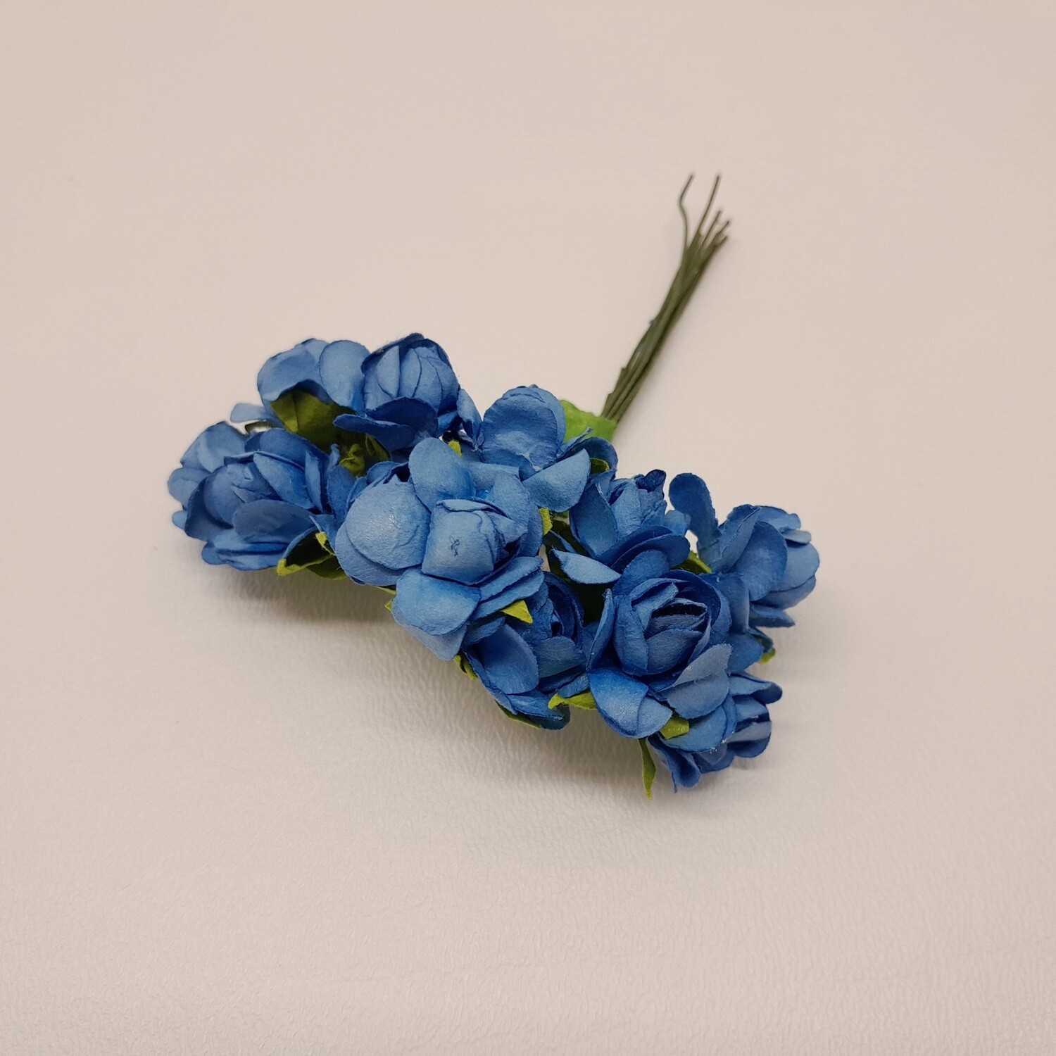 Paper Flower Pick x12 w/3/4&quot; Head Blue