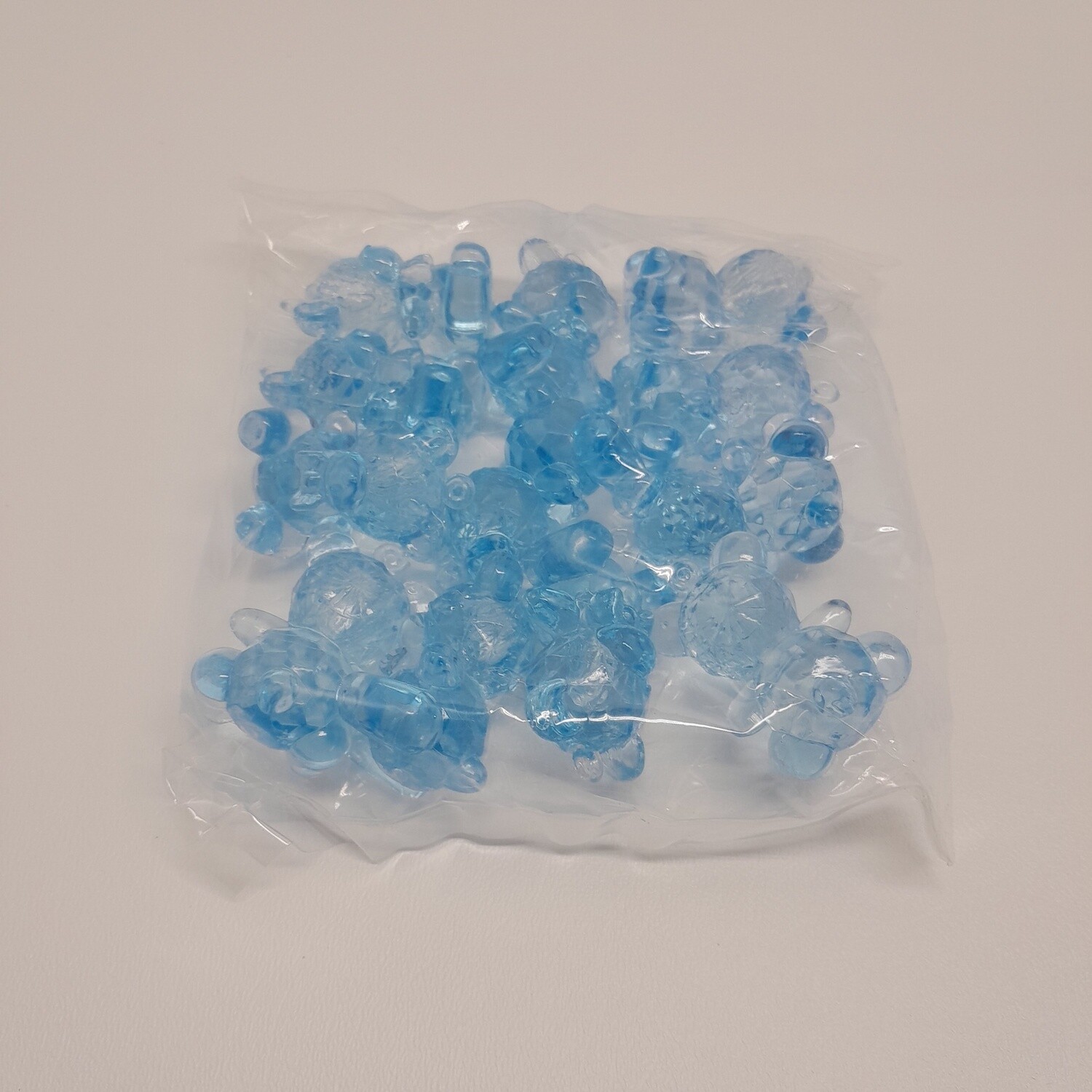 12pc 1.75&quot; Acrylic Teddy Bear Charm Blue