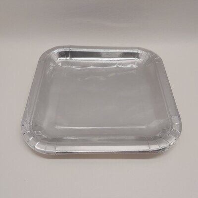 8pc 9&quot; Square Plate Silver