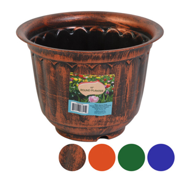 6&quot;x8&quot; Round Jasmine Pot Assorted (Plastic)