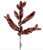 12&quot; Glitter Fern Clip Red