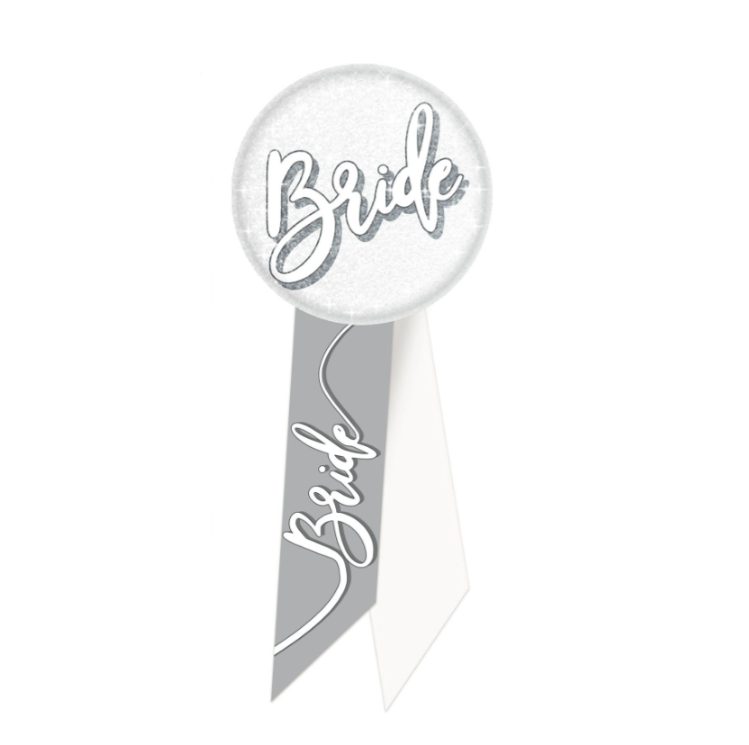 2&quot;x5.5&quot; Bride Rosette White