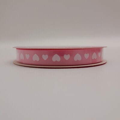 3/8&quot;x5yd Heart Ribbon Pink