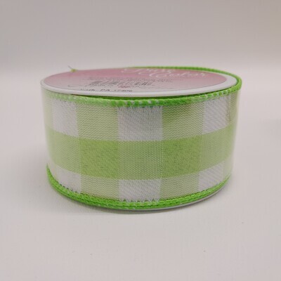 1.5&quot;x3yd Gingham Apple Green