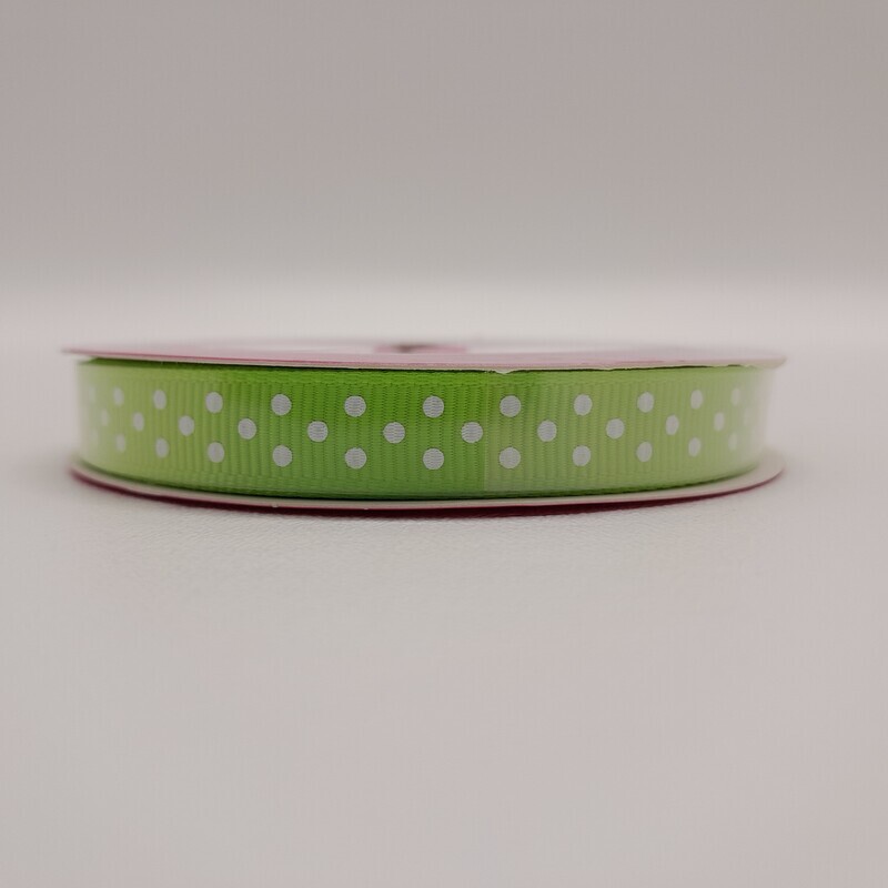 3/8&quot;x5yd Swiss Dot Ribbon Lime