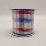 2.5&quot;x3yd Plaid Ribbon Red/White/Blue