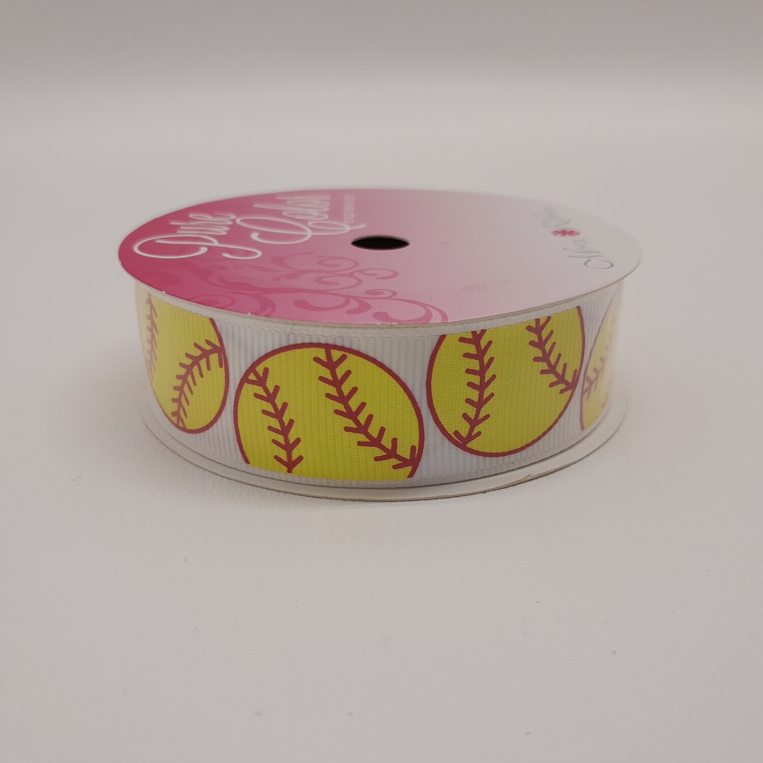 7/8&quot;x4yd Softball Ribbon Yellow