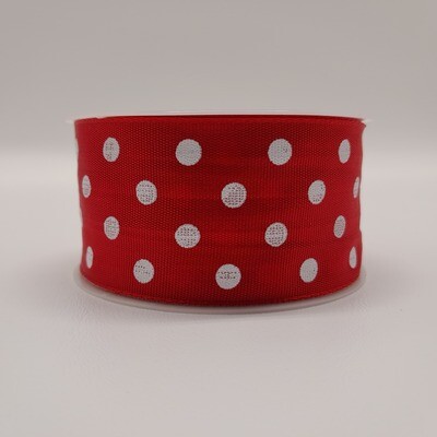 1.5&quot;x3yd Polka Dots Red/White