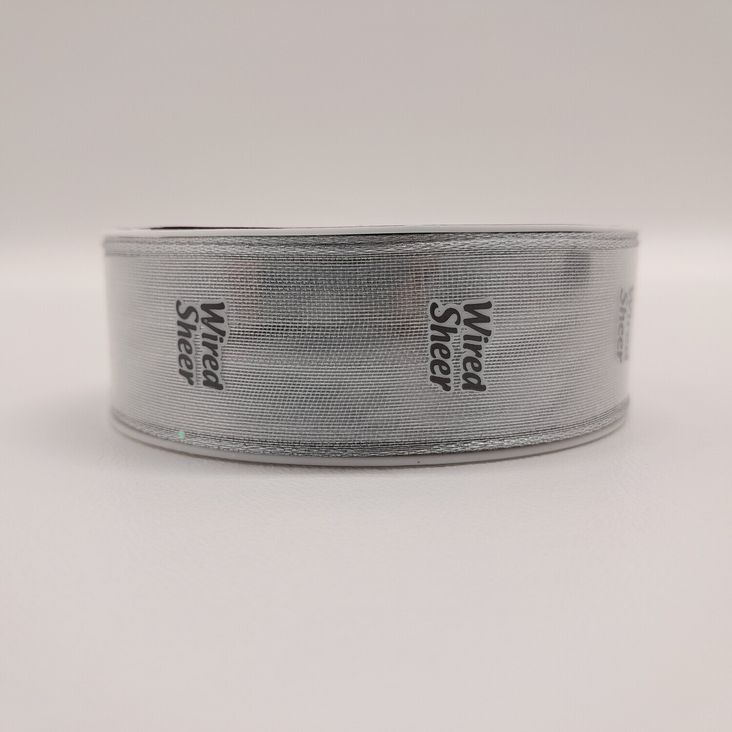 1&quot;x5yd Wired Sheer Metallic Ribbon Silver