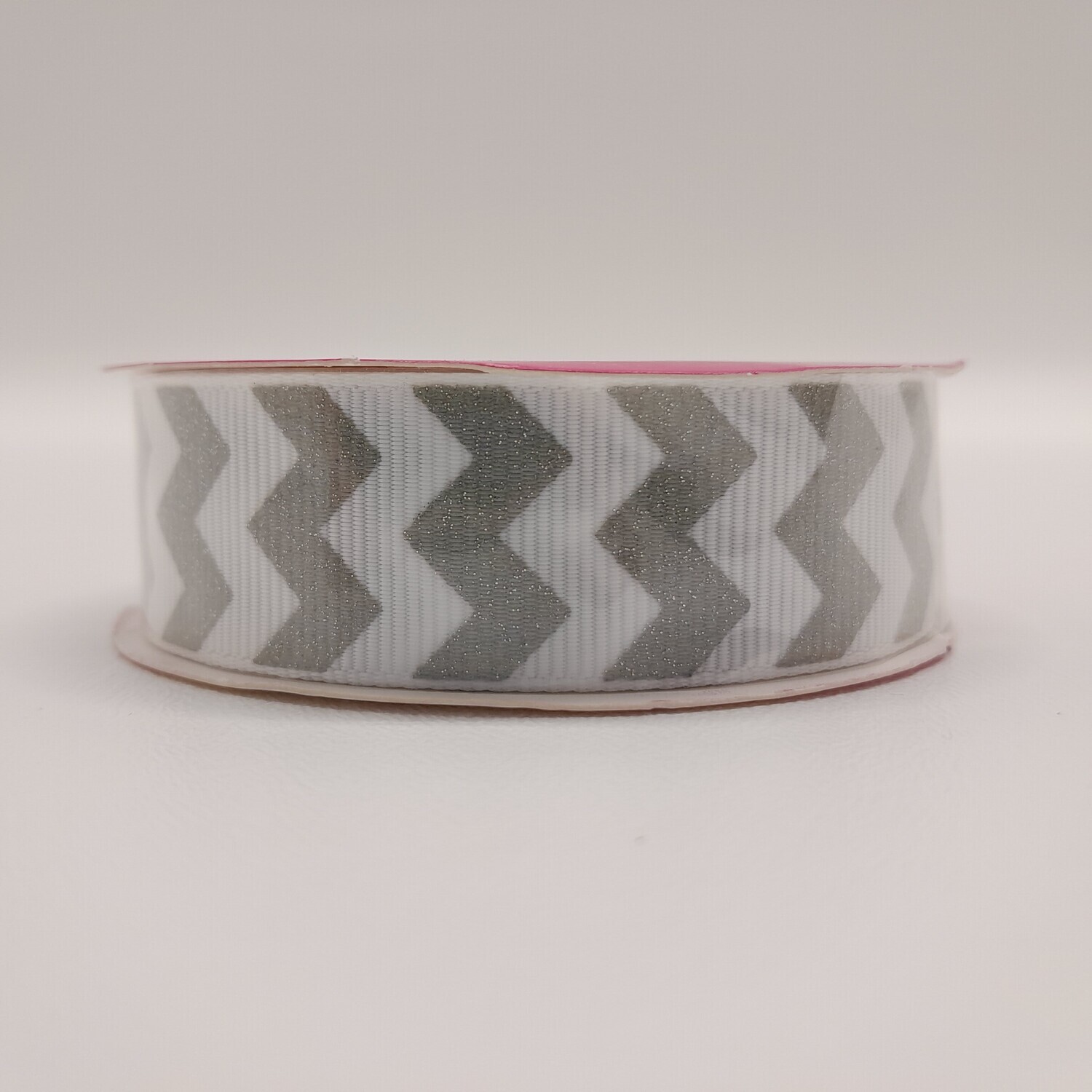 7/8&quot;x4yd Sugar Chevron Ribbon Platinum