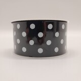 1.5&quot;x3yd Wired Polka Dot Ribbon Black/White