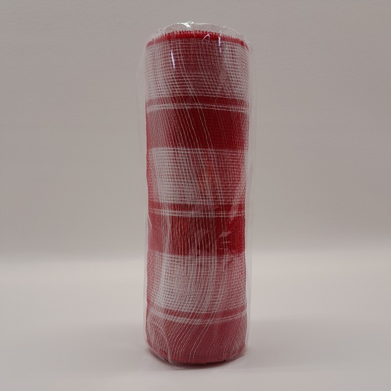 10&quot;x10yd Plaid Mesh Red/White