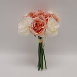 10&quot; Rose Bundle x9 w/2&quot;-2.5&quot; Heads Cream/Blush