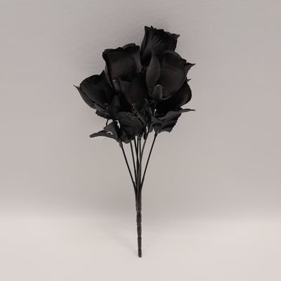 12&quot; Rosebud Bush x7 w/1.5&quot;-2&quot; Heads Black