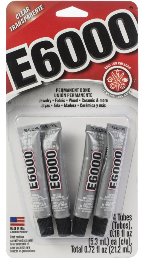 4pc 0.18oz Mini E6000 Adhesive Clear