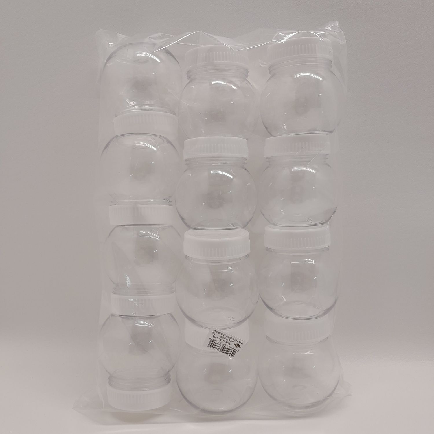 12pc 3&quot; Plastic Ball Bottle w/1.85&quot; Opening White