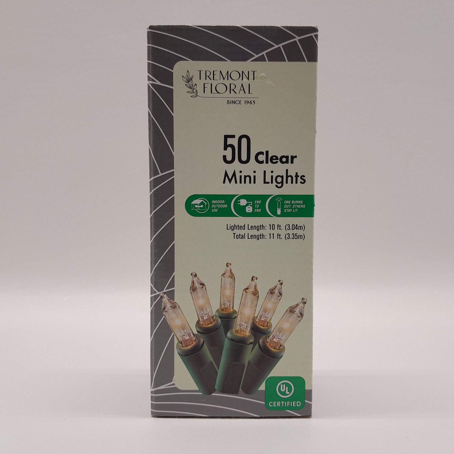 50 Light Green Wire Clear Bulb