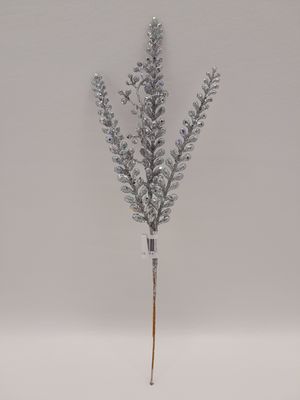 15.5&quot; Glitter Laurel Fern Pick Silver