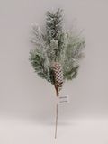 16&quot; Snow Pine Spray w/Pinecone