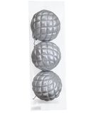 3pc 6&quot; Glitter Ornaments Silver