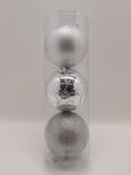 3pc 150mm Plastic Ornaments Silver