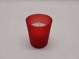 1pc Frosted Glass Filled Votive Red