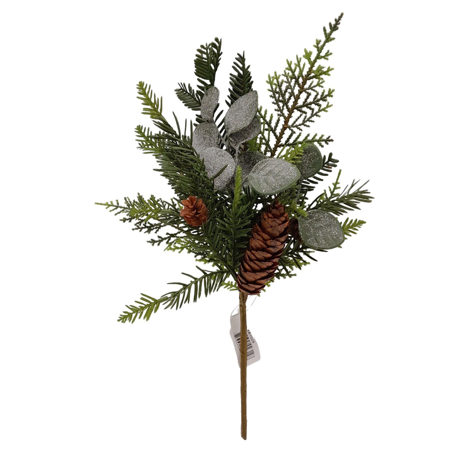 14&quot; Frosted Pine/Eucalyptus Pick w/Pinecones