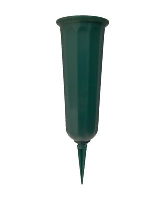 10&quot; Cemetery Vase  w/2.75&quot; Opening Green