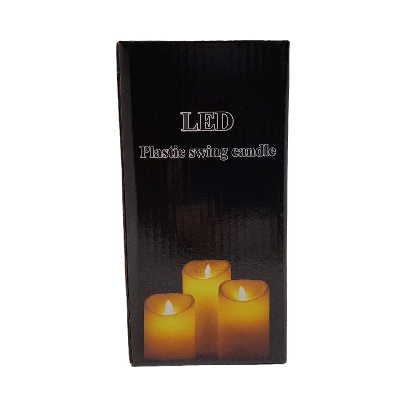 3&quot;x6&quot; Led Plastic Swing Candle Ivory