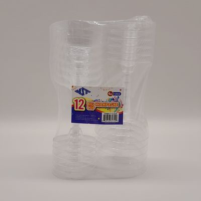 12pc 4.25&quot; Plastic Champagne Cups Clear