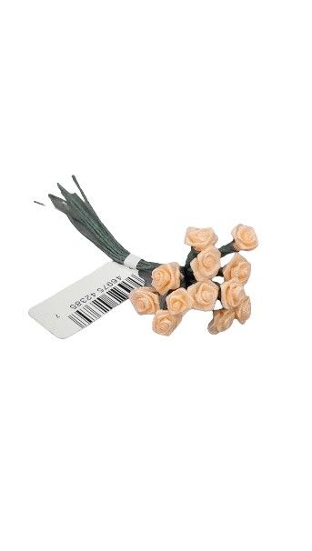 12pc Small Ribbon Rose Picks Peach