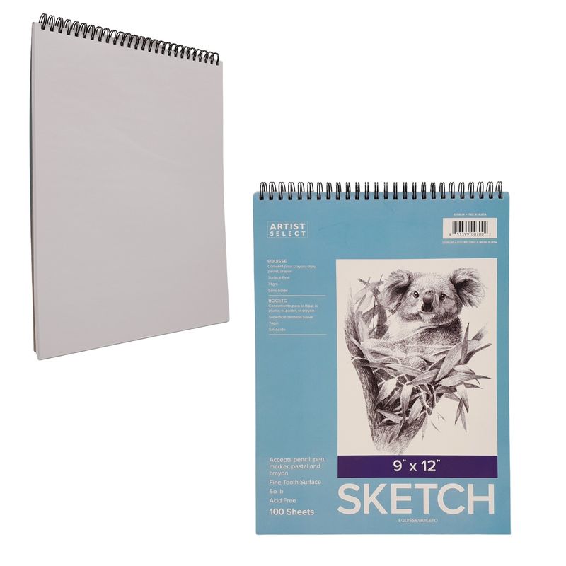 9&quot;x12&quot; 100 Sheet Spiral Bound Sketch Book