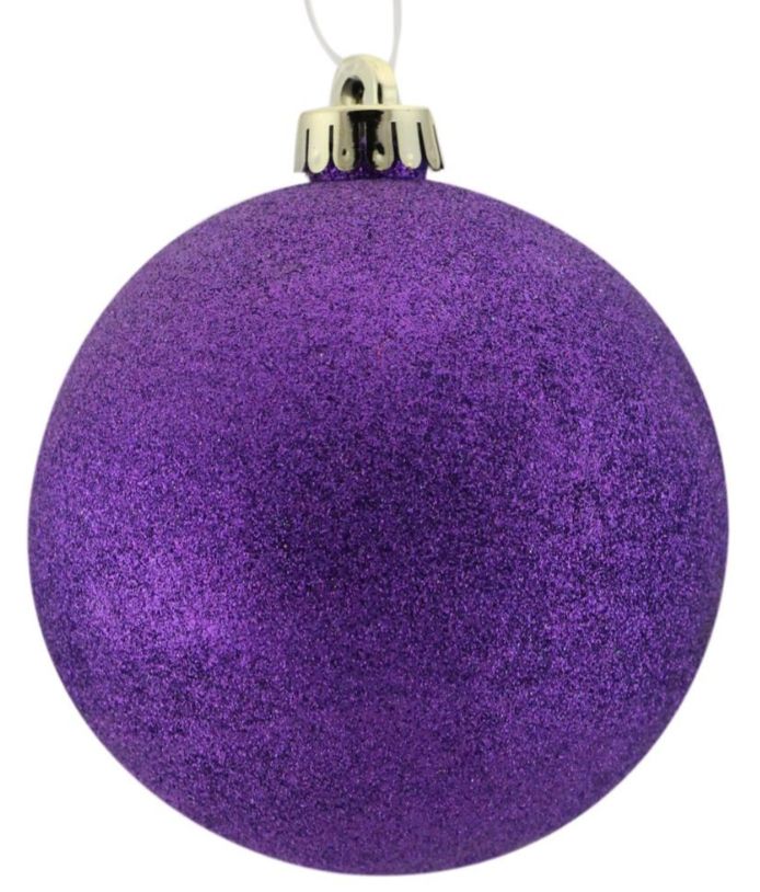 150mm Glitter Ball Ornament Purple