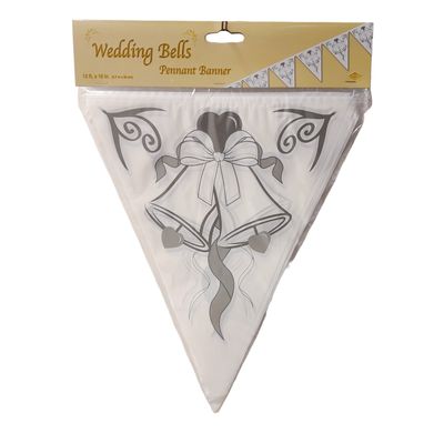 12&#39; Wedding Bell Pennant Banner White