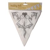 12&#39; Wedding Bell Pennant Banner White