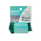 60pc 2.5&quot; Wood Picks Green