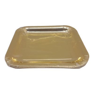 8pc 7&quot; Square Plate Gold