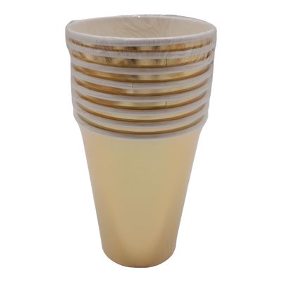 8pc 12oz Cups Gold