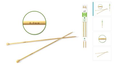 2pc 14&quot; #8 (5mm) Bamboo Knitting Needles