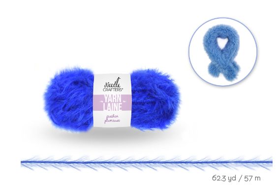 50g - Approx. 62.3yd 100% Nylon Feather Yarn Brilliant Blue