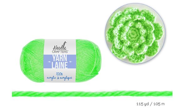 50g - Approx. 115yd 100% Acrylic Standard Yarn Dyed Neon Green