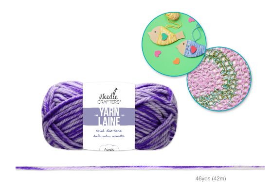 50g - Approx. 46yd 100% Acrylic Twist Duo-Tone Yarn Viola