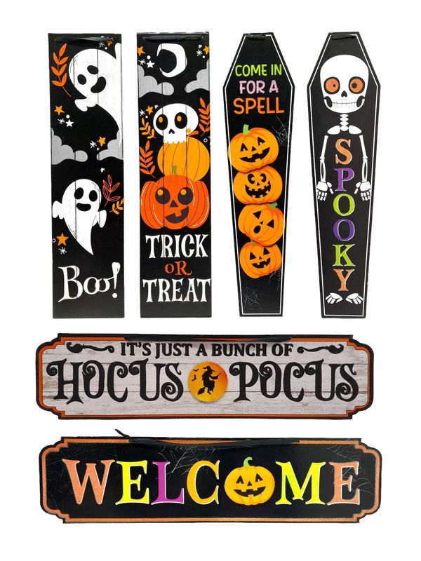 23.5&quot; Halloween Glitter Wall Plaque Assorted